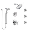 Delta Trinsic Chrome Shower System with Dual Thermostatic Control, 6-Setting Diverter, Showerhead, 3 Body Sprays, and Temp2O Hand Shower SS17T25914