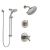 Delta Trinsic Dual Thermostatic Control Stainless Steel Finish Shower System, Diverter, Showerhead, and Temp2O Hand Shower with Slidebar SS17T2592SS4