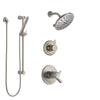 Delta Compel Dual Thermostatic Control Handle Stainless Steel Finish Shower System, Diverter, Showerhead, and Hand Shower with Slidebar SS17T2611SS5