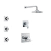 Delta Ara Chrome Finish Shower System with Dual Thermostatic Control Handle, 3-Setting Diverter, Showerhead, and 3 Body Sprays SS17T26711