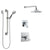 Delta Ara Chrome Finish Shower System with Dual Thermostatic Control Handle, 3-Setting Diverter, Showerhead, and Hand Shower with Grab Bar SS17T26713