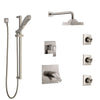 Delta Ara Dual Thermostatic Control Stainless Steel Finish Shower System, 6-Setting Diverter, Showerhead, 3 Body Sprays, and Hand Shower SS17T2671SS6