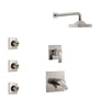 Delta Ara Stainless Steel Finish Shower System with Dual Thermostatic Control Handle, 3-Setting Diverter, Showerhead, and 3 Body Sprays SS17T2672SS1