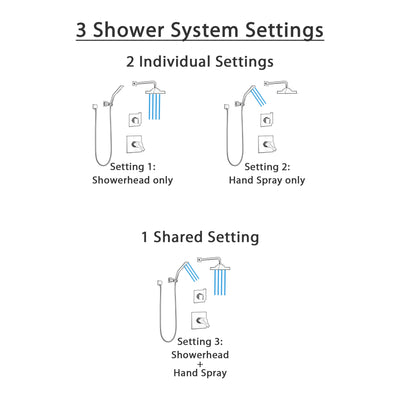 Delta Ara Matte Black Finish Thermostatic 17T Shower System with Diverter, Wall Mount Showerhead, and Hand Shower with Bracket SS17T2673BL3