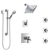 Delta Zura Chrome Shower System with Dual Thermostatic Control, Diverter, Showerhead, 3 Body Sprays, and Hand Shower with Grab Bar SS17T27421