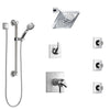 Delta Zura Chrome Shower System with Dual Thermostatic Control, Diverter, Showerhead, 3 Body Sprays, and Hand Shower with Grab Bar SS17T27422