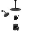 Delta Stryke Matte Black Finish Shower System with 2 Showerheads: Large Ceiling Mount Rain Showerhead and Multi-Setting Wall Showerhead SS17T2763BL1