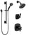 Delta Stryke Matte Black Finish Modern Thermostatic Shower System with Multi-Setting Showerhead and Slide Bar Hand Shower SS17T2763BL3