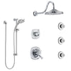 Delta Addison Chrome Shower System with Dual Thermostatic Control, 6-Setting Diverter, Showerhead, 3 Body Sprays, and Temp2O Hand Shower SS17T29226