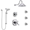 Delta Cassidy Chrome Shower System with Dual Thermostatic Control, 6-Setting Diverter, Showerhead, 3 Body Sprays, and Temp2O Hand Shower SS17T29713