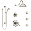 Delta Cassidy Polished Nickel Shower System with Dual Thermostatic Control, Diverter, Showerhead, 3 Body Sprays, and Hand Shower SS17T2971PN1