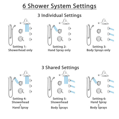 Delta Cassidy Dual Thermostatic Control Stainless Steel Finish Shower System, Diverter, Showerhead, 3 Body Sprays, Grab Bar Hand Spray SS17T2971SS2