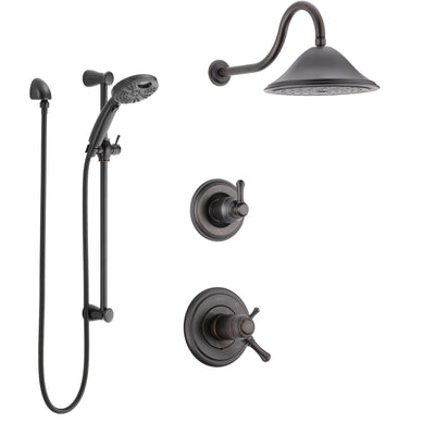 Delta Cassidy Venetian Bronze Shower System with Dual Thermostatic Control, Diverter, Showerhead, and Temp2O Hand Shower with Slidebar SS17T2972RB4