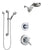 Delta Lahara Chrome Finish Shower System with Dual Thermostatic Control Handle, Diverter, Dual Showerhead, and Hand Shower with Grab Bar SS17T3814