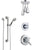 Delta Lahara Chrome Shower System with Dual Thermostatic Control Handle, Diverter, Ceiling Mount Showerhead, and Hand Shower with Grab Bar SS17T3817