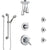 Delta Lahara Chrome Shower System with Dual Thermostatic Control, Diverter, Ceiling Showerhead, 3 Body Sprays, and Grab Bar Hand Shower SS17T3822