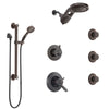 Delta Lahara Venetian Bronze Dual Thermostatic Control Shower System, Diverter, Dual Showerhead, 3 Body Sprays, and Grab Bar Hand Spray SS17T382RB4