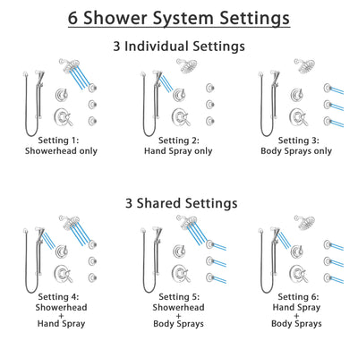 Delta Lahara Dual Thermostatic Control Stainless Steel Finish Shower System, Diverter, Showerhead, 3 Body Sprays, and Hand Shower SS17T382SS1