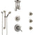 Delta Lahara Dual Thermostatic Control Stainless Steel Finish Shower System with Ceiling Showerhead, 3 Body Jets, Grab Bar Hand Spray SS17T382SS5