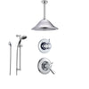 Delta Lahara Chrome Shower System with Thermostatic Shower Handle, 3-setting Diverter, Large Ceiling Mount Rain Showerhead, and Handheld Shower Spray SS17T3883