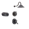 Delta Lahara Venetian Bronze Shower System with Thermostatic Shower Handle, 3-setting Diverter, Large Rain Shower Head, and Dual Body Spray Plate SS17T3885RB