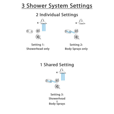 Delta Lahara Chrome Shower System with Thermostatic Shower Handle, 3-setting Diverter, Large Rain Showerhead, and Dual Body Spray Shower Plate SS17T3885