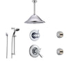 Delta Lahara Chrome Shower System with Thermostatic Shower Handle, 6-setting Diverter, Large Ceiling Mount Rain Showerhead, Handheld Shower Spray, and 2 Body Sprays SS17T3894