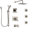 Delta Vero Stainless Steel Finish Dual Thermostatic Control Tub and Shower System, Diverter, Showerhead, 3 Body Sprays, and Hand Shower SS17T4532SS3