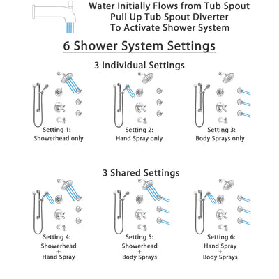 Delta Trinsic Chrome Dual Thermostatic Control Tub and Shower System, Diverter, Showerhead, 3 Body Sprays, and Hand Shower with Grab Bar SS17T45912