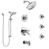 Delta Trinsic Chrome Tub and Shower System with Dual Thermostatic Control, Diverter, Showerhead, 3 Body Sprays, and Temp2O Hand Shower SS17T45913