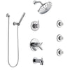 Delta Trinsic Chrome Tub and Shower System with Dual Thermostatic Control, 6-Setting Diverter, Showerhead, 3 Body Sprays, and Hand Shower SS17T45916