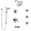 Delta Compel Chrome Tub and Shower System with Dual Thermostatic Control, Diverter, Showerhead, 3 Body Sprays, and Temp2O Hand Shower SS17T46123