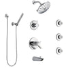 Delta Compel Chrome Tub and Shower System with Dual Thermostatic Control, 6-Setting Diverter, Showerhead, 3 Body Sprays, and Hand Shower SS17T46126