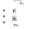 Delta Ara Chrome Finish Tub and Shower System with Dual Thermostatic Control Handle, 3-Setting Diverter, Showerhead, and 3 Body Sprays SS17T46711