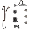 Delta Addison Venetian Bronze Dual Thermostatic Control Tub and Shower System, Diverter, Showerhead, 3 Body Sprays, Grab Bar Hand Spray SS17T4922RB1