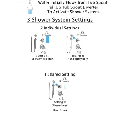 Delta Cassidy Chrome Finish Tub and Shower System with Dual Thermostatic Control Handle, Diverter, Showerhead, and Hand Shower SS17T49725