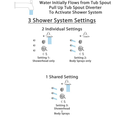 Delta Cassidy Polished Nickel Tub and Shower System with Dual Thermostatic Control Handle, Diverter, Showerhead, and 3 Body Sprays SS17T4972PN1