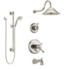 Delta Cassidy Polished Nickel Tub and Shower System with Dual Thermostatic Control Handle, Diverter, Showerhead, and Hand Shower SS17T4972PN2