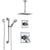 Delta Dryden Chrome Shower System with Dual Thermostatic Control Handle, Diverter, Ceiling Mount Showerhead, and Hand Shower with Grab Bar SS17T5111