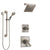 Delta Dryden Dual Thermostatic Control Handle Stainless Steel Finish Shower System, Diverter, Showerhead, and Hand Shower with Grab Bar SS17T511SS4