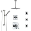 Delta Dryden Chrome Shower System with Dual Thermostatic Control, Diverter, Ceiling Showerhead, 3 Body Sprays, and Grab Bar Hand Shower SS17T5121