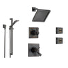 Delta Dryden Venetian Bronze Shower System with Thermostatic Shower Handle, 6-setting Diverter, Modern Square Showerhead, Hand Shower, and 2 Body Sprays SS17T5191RB