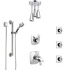 Delta Tesla Chrome Shower System with Dual Thermostatic Control, Diverter, Ceiling Mount Showerhead, 3 Body Sprays, and Grab Bar Hand Shower SS17T5215