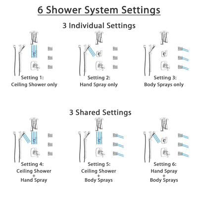 Delta Tesla Polished Nickel Shower System with Dual Thermostatic Control, Diverter, Ceiling Showerhead, 3 Body Sprays, and Hand Shower SS17T521PN1