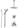 Delta Tesla Chrome Finish Shower System with Dual Thermostatic Control Handle, Diverter, Ceiling Mount Showerhead, and Hand Shower SS17T5222