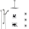 Delta Vero Chrome Shower System with Dual Thermostatic Control, Diverter, Ceiling Mount Showerhead, 3 Body Sprays, and Grab Bar Hand Shower SS17T5322