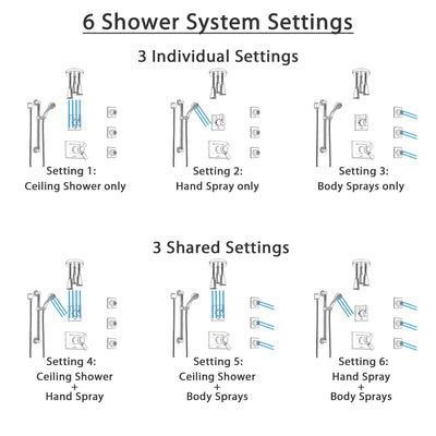 Delta Vero Dual Thermostatic Control Stainless Steel Finish Shower System, Diverter, Ceiling Showerhead, 3 Body Jets, Grab Bar Hand Spray SS17T532SS4