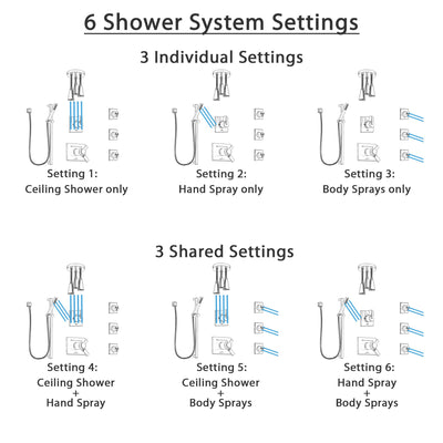 Delta Vero Dual Thermostatic Control Stainless Steel Finish Shower System, Diverter, Ceiling Showerhead, 3 Body Sprays, and Hand Shower SS17T532SS5