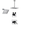 Delta Vero Chrome Shower System with Thermostatic Shower Handle, 3-setting Diverter, Large Square Ceiling Mount Rain Showerhead, and Wall Mount Showerhead SS17T5383