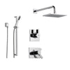 Delta Vero Chrome Shower System with Thermostatic Shower Handle, 3-setting Diverter, Large Square Rain Showerhead, and Handheld Shower SS17T5384